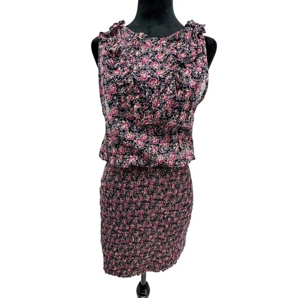 Free People Smocked Mini Dress Womens S Im Your Favorite Open Back Ruffle Floral - Picture 2 of 7